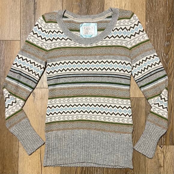 VTG Old Navy Fair Isle Nordic Lambswool Angora Knit Sweater Womens M Y2K Preppy - Picture 1 of 6